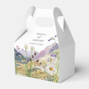 Rustic Watercolor Wildblomberget Bröllop Presentaskar