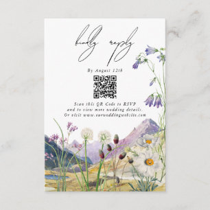 Rustic Watercolor Wildblomberget Bröllop Tilläggskort