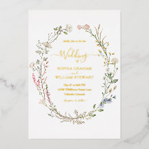 Rustic Watercolor Wildblomme Theme Boho Bröllop