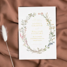 Rustic Watercolor Wildblomme Theme Vår bröllop