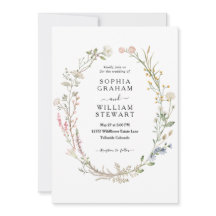 Rustic Watercolor Wildblomme Theme Vår bröllop