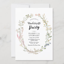 Rustic Watercolor Wildbloms Bachelorette Party