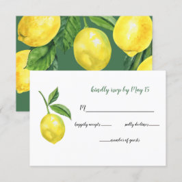 Rustic WatercolorCitrus Lemon Bröllop OSA Kort