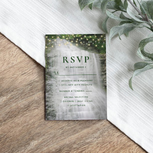 Rustic Waterfall String Ljus Bröllop OSA Kort