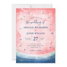 Rustic Watermelon Navy Rosa Elegant Sommar Bröllop