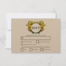 Rustic Wattle Acacia Bröllop OSA Card