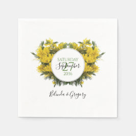 Rustic Wattle Acacia Bröllop Pappersservett