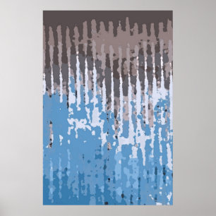 Rustic Weasted/ Brown Blue Poster