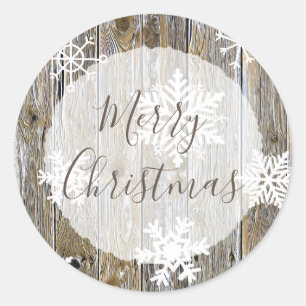 Rustic Weasted Distress Wood-jul Runt Klistermärke