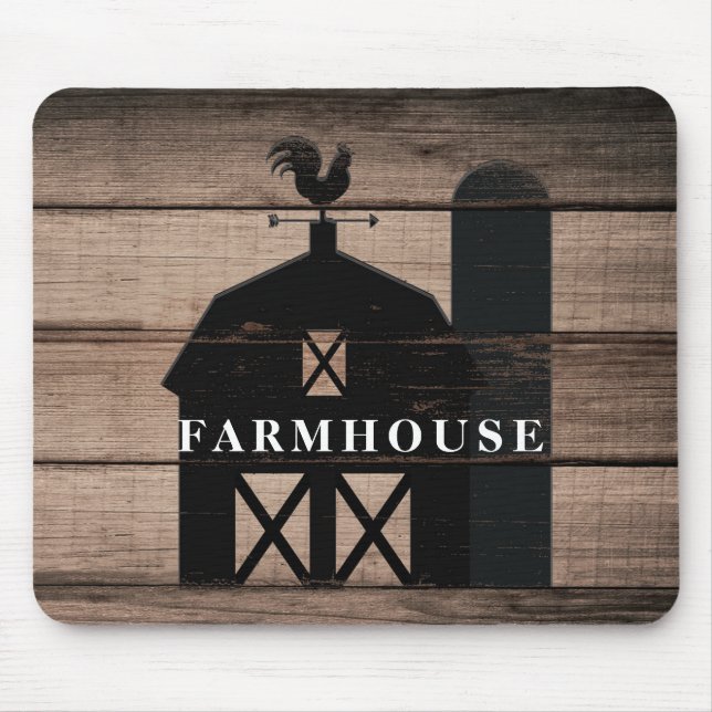 Rustic Weasted Wood Black Barn Land Musmatta (Framsidan)