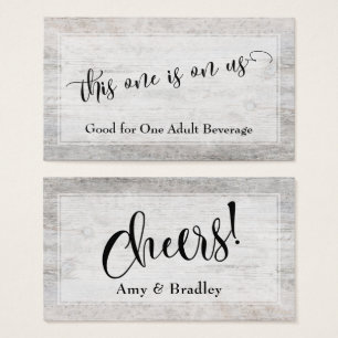 Rustic Weasted Wood Elegant Script Drink Biljett