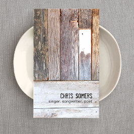 Rustic Weasted Wood Vintage Land Visitkort