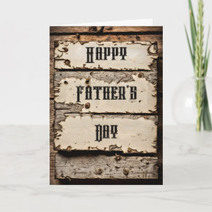 Rustic Weather Beaten Sign Fars dag Kort