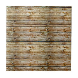 Rustic Weathered Brown Wood Plank Seamless Pattern Kakelplatta