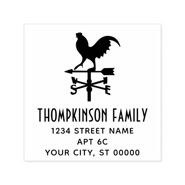 Rustic Weathervane #3 Namn Returadress Självfärgande Stämpel (Design)