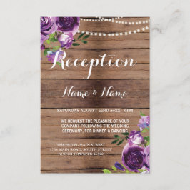 Rustic Wedding Cards Lila Wood Flowers Tilläggskort