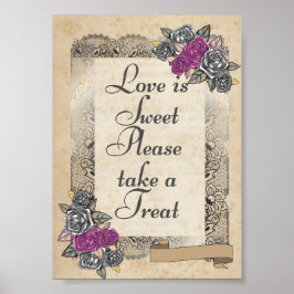 Rustic Wedding Favor-tecken Poster