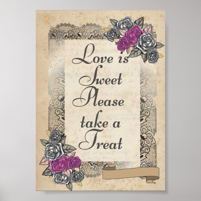 Rustic Wedding Favor-tecken Poster (Framsidan)
