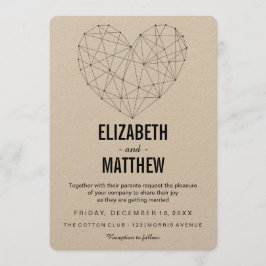 Rustic Wedding-inbjudan | Geometriska minimalister Inbjudningar