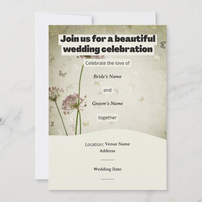 Rustic Wedding Invitation – Customizable Details Inbjudningar (Framsida)