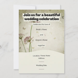 Rustic Wedding Invitation – Customizable Details Inbjudningar