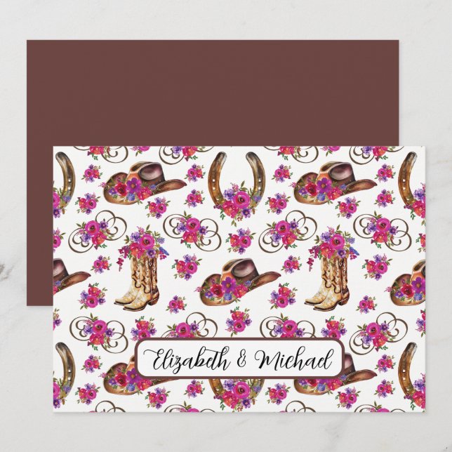 Rustic Wedding Note Card Anteckningskort (Fram/baksida)