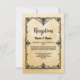 Rustic Wedding Reception Cards Gothic Ram Inbjudningar