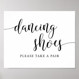 Rustic Wedding Reception Dancing Shoes Sign Poster