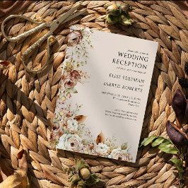 Rustic Wedding Reception only Land Blommigt Inbjudningar