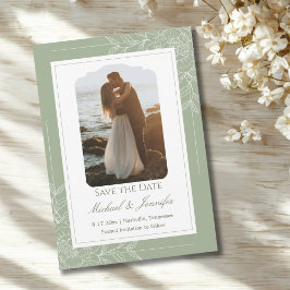 Rustic Wedding Sage Green and White Modern Inbjudningar