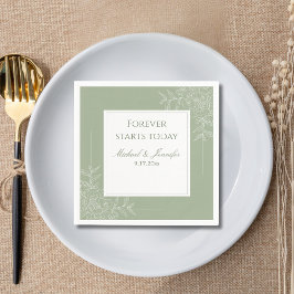 Rustic Wedding Sage Green and White Modern Pappersservett