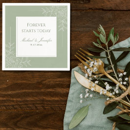 Rustic Wedding Sage Green and White Modern Pappersservett