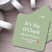 Rustic Wedding Sage Green It’s Sip O’Clock Custom