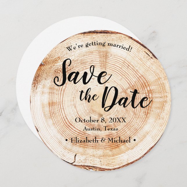 Rustic Wedding Save the date QR Code website Inbjudningar (Fram/baksida)
