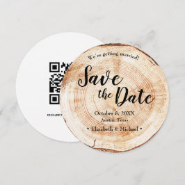 Rustic Wedding Save the date QR Code website Inbjudningar