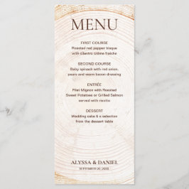 Rustic Wedding Tree rings Wood bark Grain  Meny