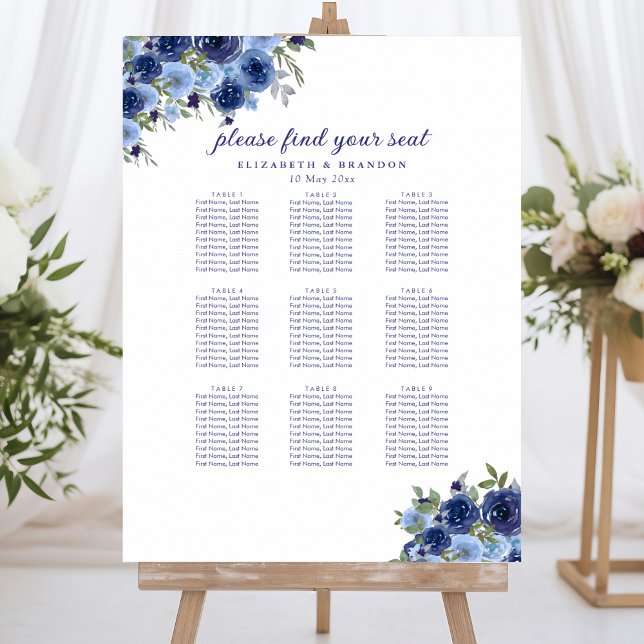 Rustic Wedding with Blue Navy Flowers Poster (Skapare uppladdad)