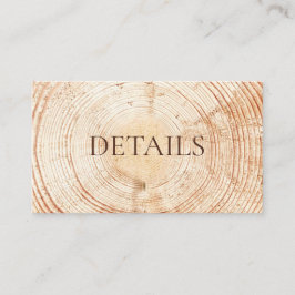 Rustic Wedding Woodland Details QR code Template Tilläggskort