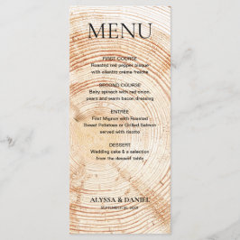 Rustic Wedding Woodland tree bark Grain  Meny