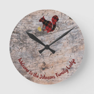 Rustic Welcome Play Squirrel Rund Klocka