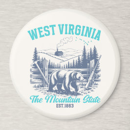 Rustic West Virginia Nature Scene with Bear Magnet