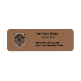 Rustic Westen Plains Bison Returadress Etikett