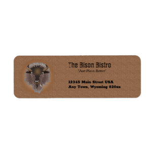 Rustic Westen Plains Bison Returadress Etikett