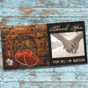 Rustic Western Barn Wood Horseshoe Bröllop Tack Kort