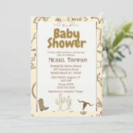 Rustic Western Boho Cowboy Baby Shower Party Inbjudningar