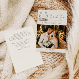 Rustic Western Boho Horseshoe Bröllop Tack Kort