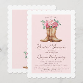 Rustic Western Bridal Shower Blush Pink Floral Inbjudningar