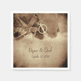 Rustic Western Brown Horse Bröllop Pappersservett