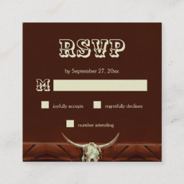 Rustic Western Bull Skull Bröllop OSA Tilläggskort