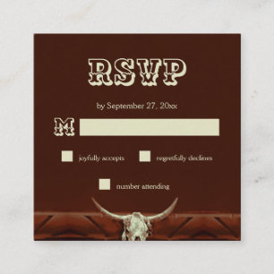 Rustic Western Bull Skull Bröllop OSA Tilläggskort